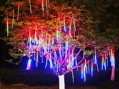 Bộ 08 ống đèn Led sao băng nhiều màu (Led 1 chiều - Cắm điện) D45cm LED-KHAC-02